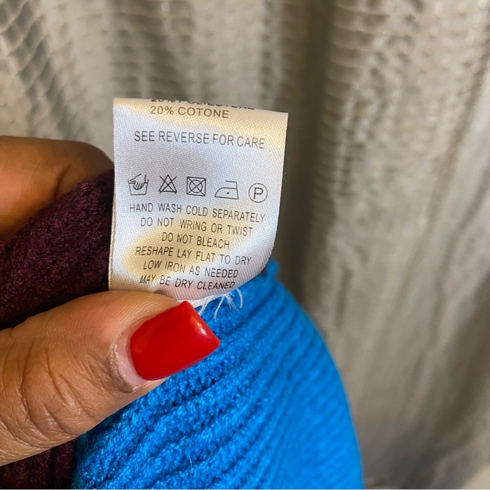 Miracle Colorblock Turtleneck Oversized Knit Swea… - image 6